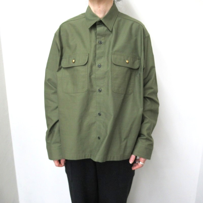 LIYOCA  バックサテンミニタリーシャツ /KH47【日本製】